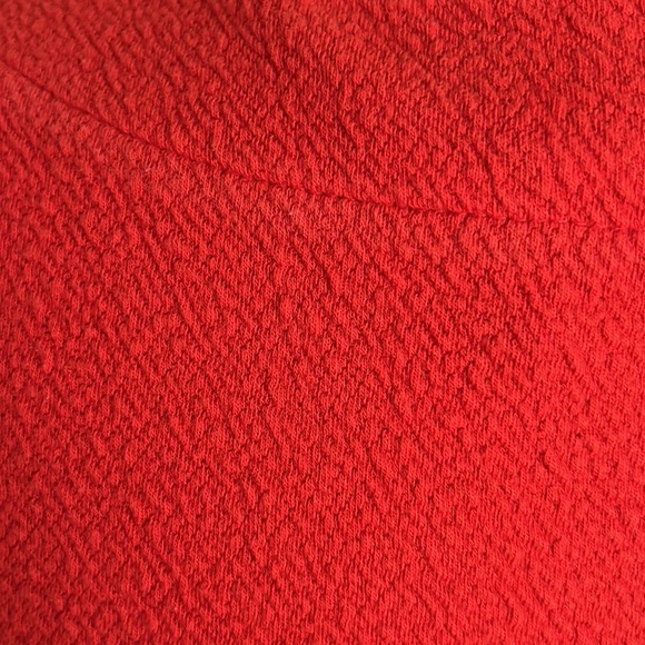 Anthropologie Postmark Astor Red Orange Stretchy Textured V-Neck Top - M - Picture 10 of 14